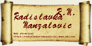 Radislavka Manzalović vizit kartica